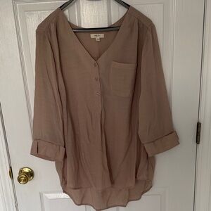 Como Blu Brand Women's Blouse - Light Brown size 1x